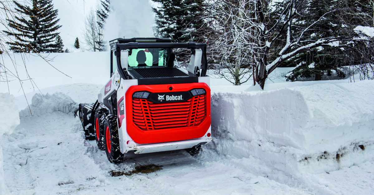 Bobcat equipment from Leppo Rents working at a winter job site